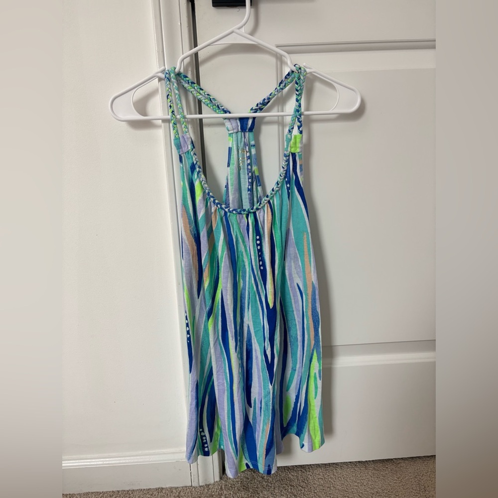 Lilly Pulitzer aleida cotton tank top racerback - Picture 2 of 7